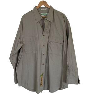 Orvis Men's Buzz Off Button Up Shirt Size XXL‎ Long Sleeve Tan Outdoors